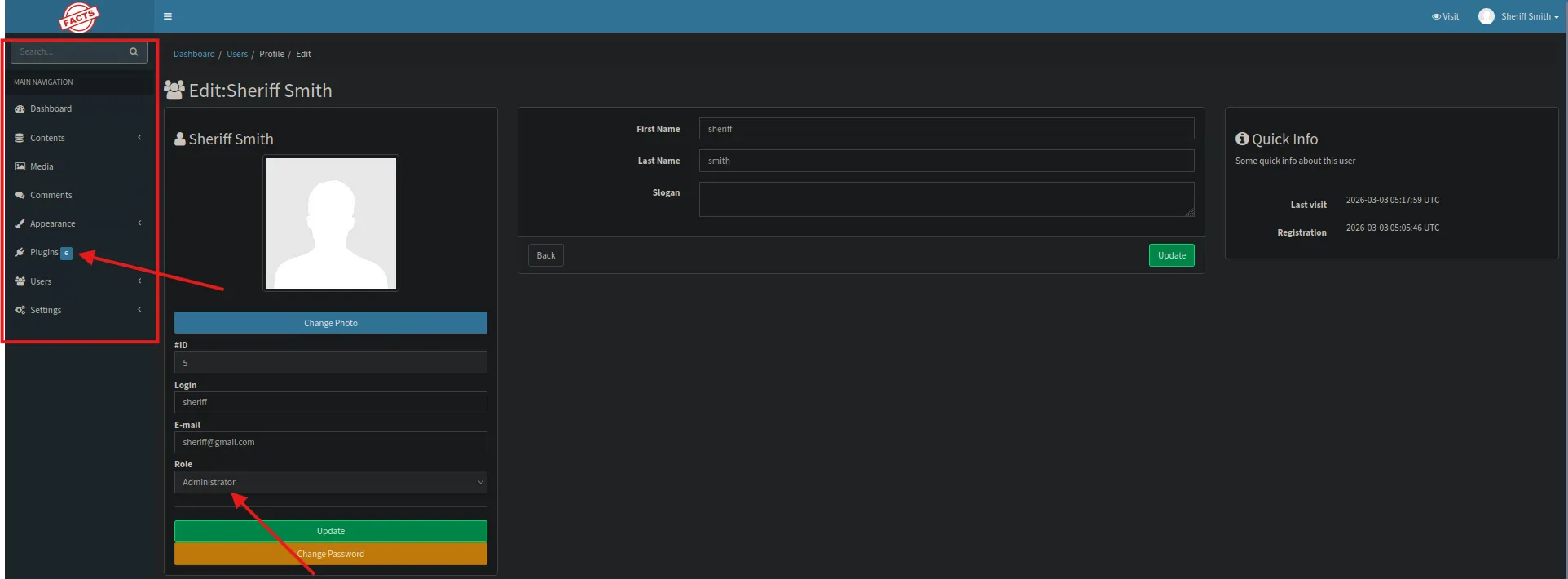 admin login successful